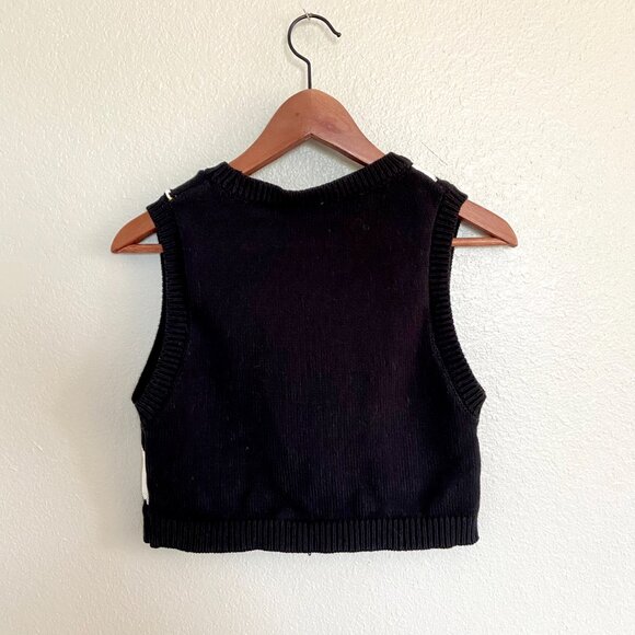 Forever 21 Smiley Face Psychedelic Cropped Sweater Vest - S - Picture 2 of 6